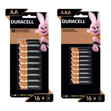 Kit Duracell Com 16 Pilhas Aa E 16 Pilhas Aaa