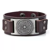 Pulsera Cuero Vikingo Hachas Caballeros Moda Masculina 2019