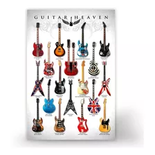 Poster Placa Quadro Guitarras Famosas Guitar Heaven 40x60cm