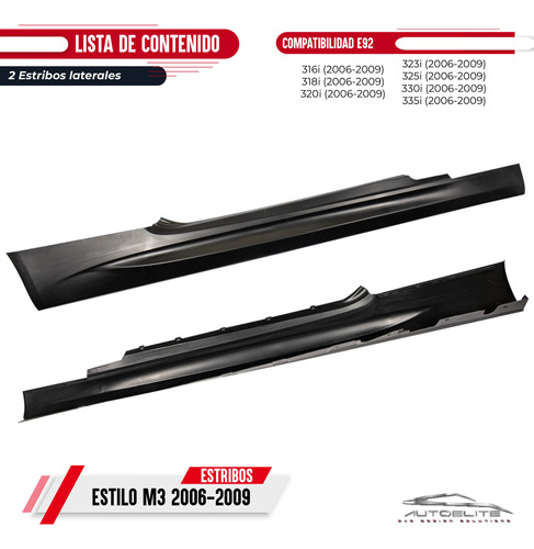 Estribos Bmw E92 Serie 3 Estilo M3 320i 325i 330i 335i 2006- Foto 6