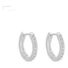 Brinco Masculino Argola Com Zirconia De Prata 925