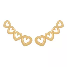 Brinco Folheado A Ouro 18k Ear Cuff Coração Vazado