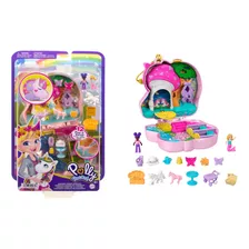 Set De Polly Pocket Estuche De Unicornio Fiesta En El Bosque