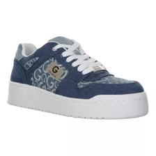 Tenis Guess Original Plataforma Azul Mezclilla Casual Dama