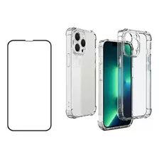 Pack Carcasa Para iPhone 12 Pro Max Trans + Lamina Vidrio 9d