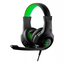 Auricular Gamer Aiwa Constrictor Led Con Mic Auc-1040vl Color Verde Color De La Luz Verde