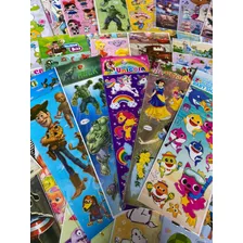 Kit 500 Cartelas Adesivo Infantil Sticker Vários Personagens