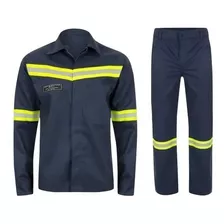 Farda- Eletricista- Uniforme Nr10 Azul Marinho Com Faixa 