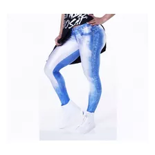 Calça Legging Fake Jeans Modela O Corpo Não Fica Transparent