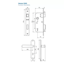 Set Cerradura Embutir Odis Simona 7040 Baño Niquelado