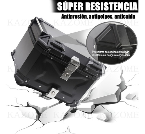 45l Moto Equipaje Trasero Aleacin De Aluminio Caja De Casco Foto 3