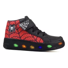 Tenis De Led Botinha Infantil Masculino Homem Aranha Origina