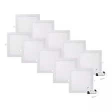 Kit 25 Painel Plafon Led 18w Embutir Quadrado Branco Frio