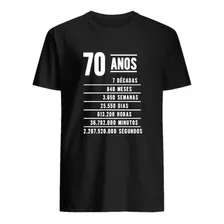 Presente Aniversário Descrição 70 Anos Camiseta Camisa