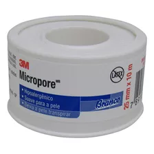 Fita Micropore 25mm X 10m Hipoalergênica Branca 3m