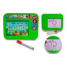 Tablet Jogos Educativos Alfabetização Bilingue E Lousa Verso Cor Verde