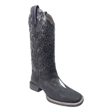 Bota Texana Country Feminina Vimar Arraia Preta Glitter