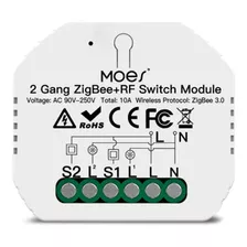 Interruptor Zigbee+rf Inteligente Tuya De 2 Canais Ms-104bz