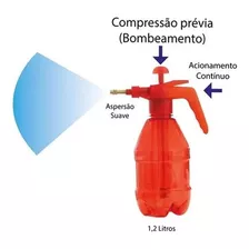 Pulverizador Regador Bombeamento Manual Hammer 1,2 Litros Cor Vermelho