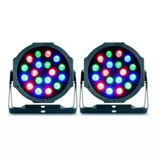 Pack 2 Foco Luces 18 Led Rgb Dmx Fiesta Disco Corriente