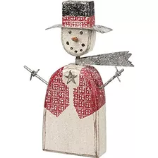 Muñeco De Nieve Chaleco Rojo Decorativo