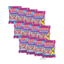 12 Pacotes Bala Haribo Cream Kiss Morango E Nata 250g