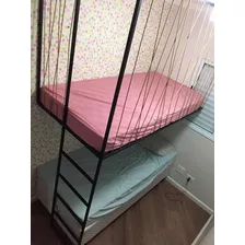 Pronta Entrega - Cama Beliche Aérea Em Metal E Corda