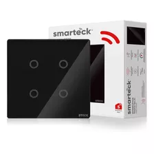 Interruptor Inteligente Wifi 4 Botões Touch Preto Smarteck