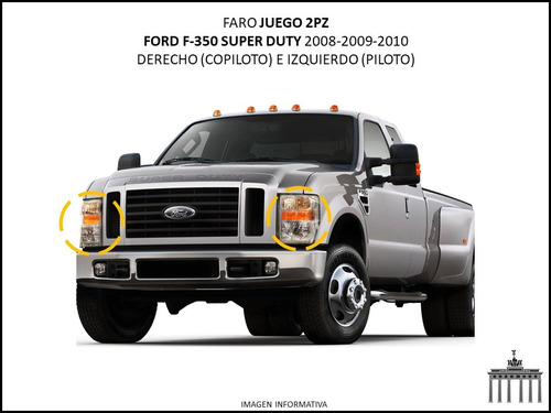 Faro Ford F-350 2008-2010 Super Duty Cromo Juego 2pz Ctt Foto 4