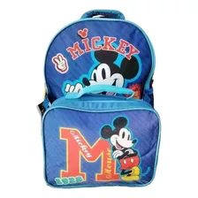 Mochila Escolar Mickey Mouse + Lonchera Bolso Morral Niños