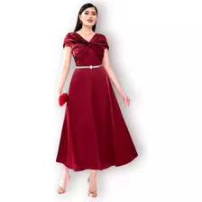 Vestido Rojo Fiesta Gala Shein Modely Largo Mujer