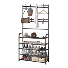 Rack Multifincional Colgador Con Zapatera 5 Niveles 