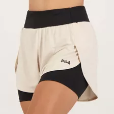 Short Fila Basic Train Double Feminino Creme