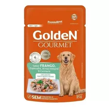 Sachê Golden Gourmet Frango Espinafre Arroz E Cenoura 85g