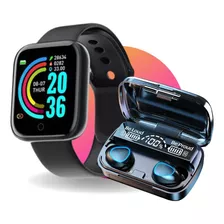 Relógio Inteligente Smartwatch D20 + Fone Bluetooth Treino 