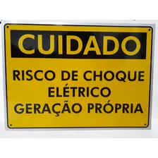 Placa Cuidado - Risco De Choque Elétrico - Geração Própria