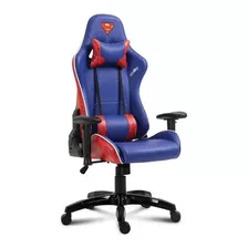 Level Up Superman Metropolis Dc Silla Gamer Lumbar Cervical Color Azul Material Del Tapizado Cuero Sintético