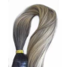 Cabelo Humano Loiro Mechas Brasileiro Tela Tic Tac 100g 60cm