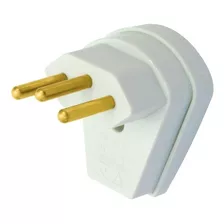 Plug Macho 90° Com Prensa Cabo 2p+t 10a Cinza 1481 - Fame