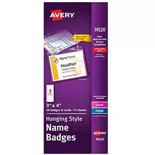 Insignias Con El Nombre De Avery Con Cordones, Imprime O Esc