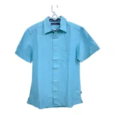 Camisa Nautica Genuina Manga Corta Color Turquesa Talla S