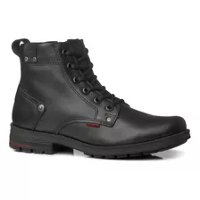 Bota Coturno Pegada Masculina Em Couro Preto 181305-08