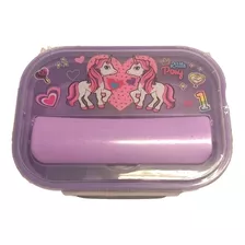 Vianda Hermetica Lunchera Comida Cubiertos Infantil Oval