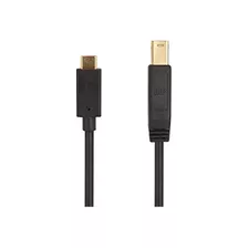 Cable Monoprice Usb 3.0 Tipo C A Tipo B - 1.5 Pies - Negro, 