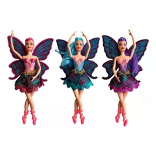 Boneca Estilo Barbie Bailarina Com Asas Brilhantes Articulad