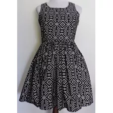 Vestido Forever 21 Blanco Con Negro Tul