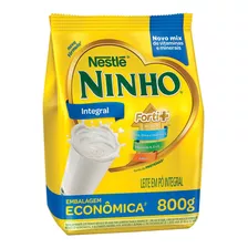 Fórmula Infantil Em Pó Sem Glúten Nestlé Ninho Forti+ Integral En Sacola De 800g