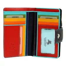 Visconti Sp30 Cartera Plegable De Cuero Suave Multicolor