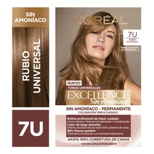 Coloración Permanente Excellence Sin Amoníaco L'oréal Paris Tono 7u Rubio Universal