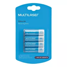 Pilhas Aa Recarregáveis 2500mah 4 Unidades Multilaser Cb052